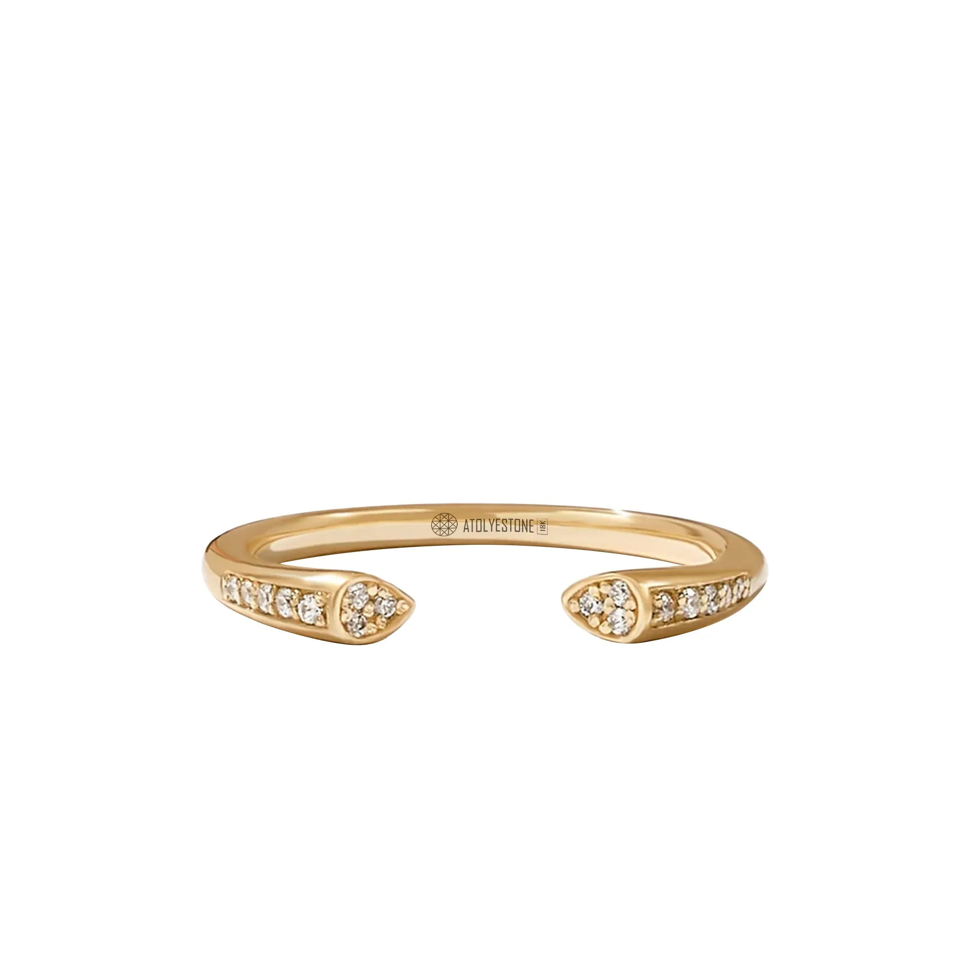 Diamond Open Cuff Ring in Gold