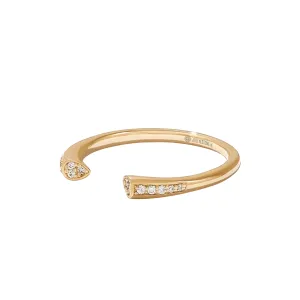Diamond Open Cuff Ring in Gold