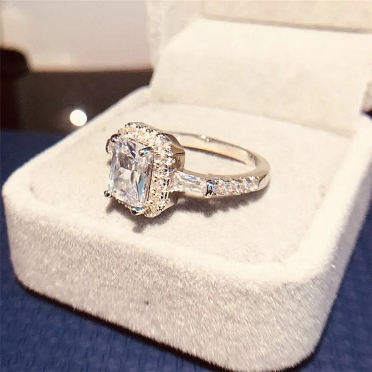 Diamond Ring | Womens Engagement Ring | Engagement Rings | Womens Rings | Emerald Engagement Ring | Womens Emerald Rings | Baguette Ring