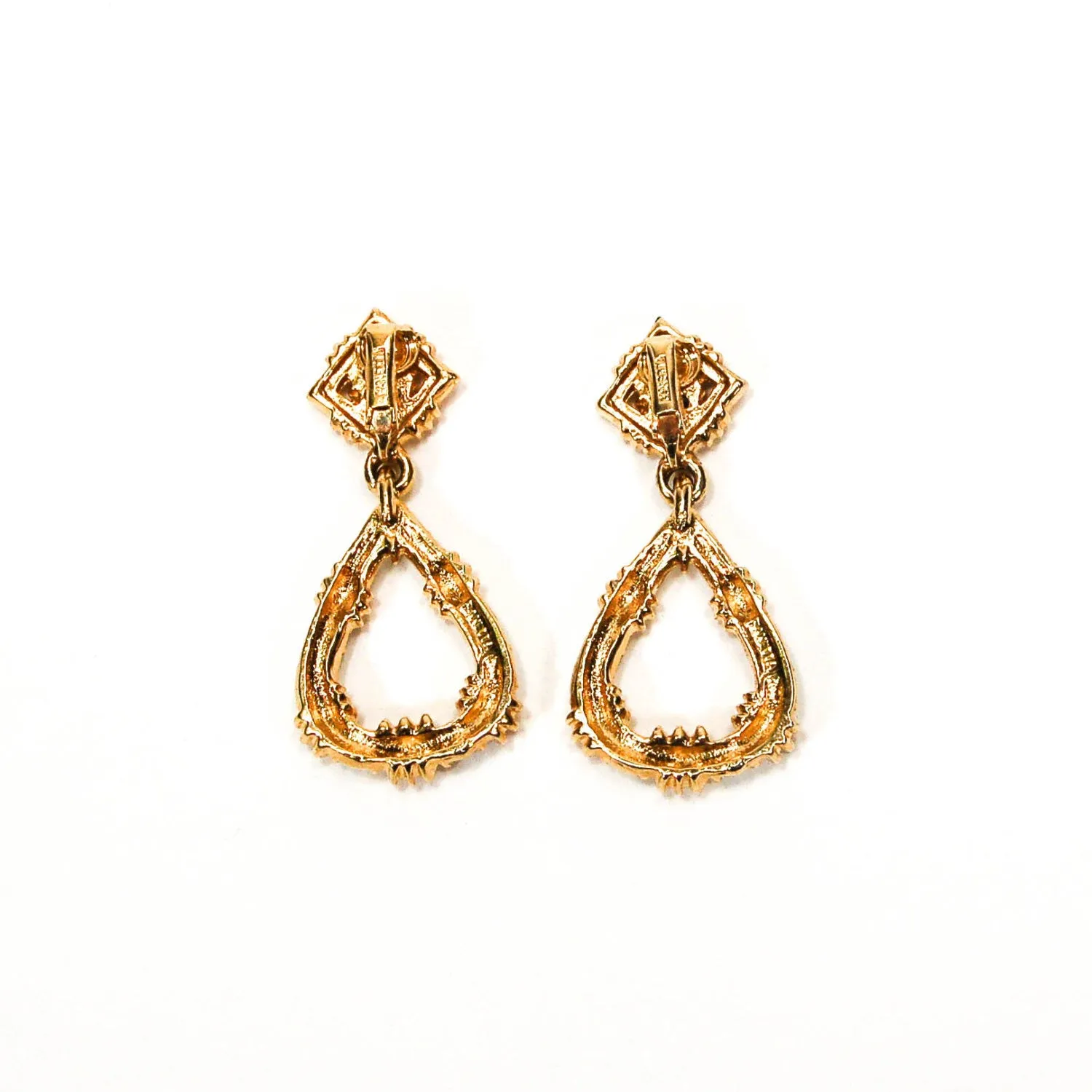 Door Knocker Style Rhinestone Earrings by Panetta