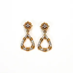 Door Knocker Style Rhinestone Earrings by Panetta