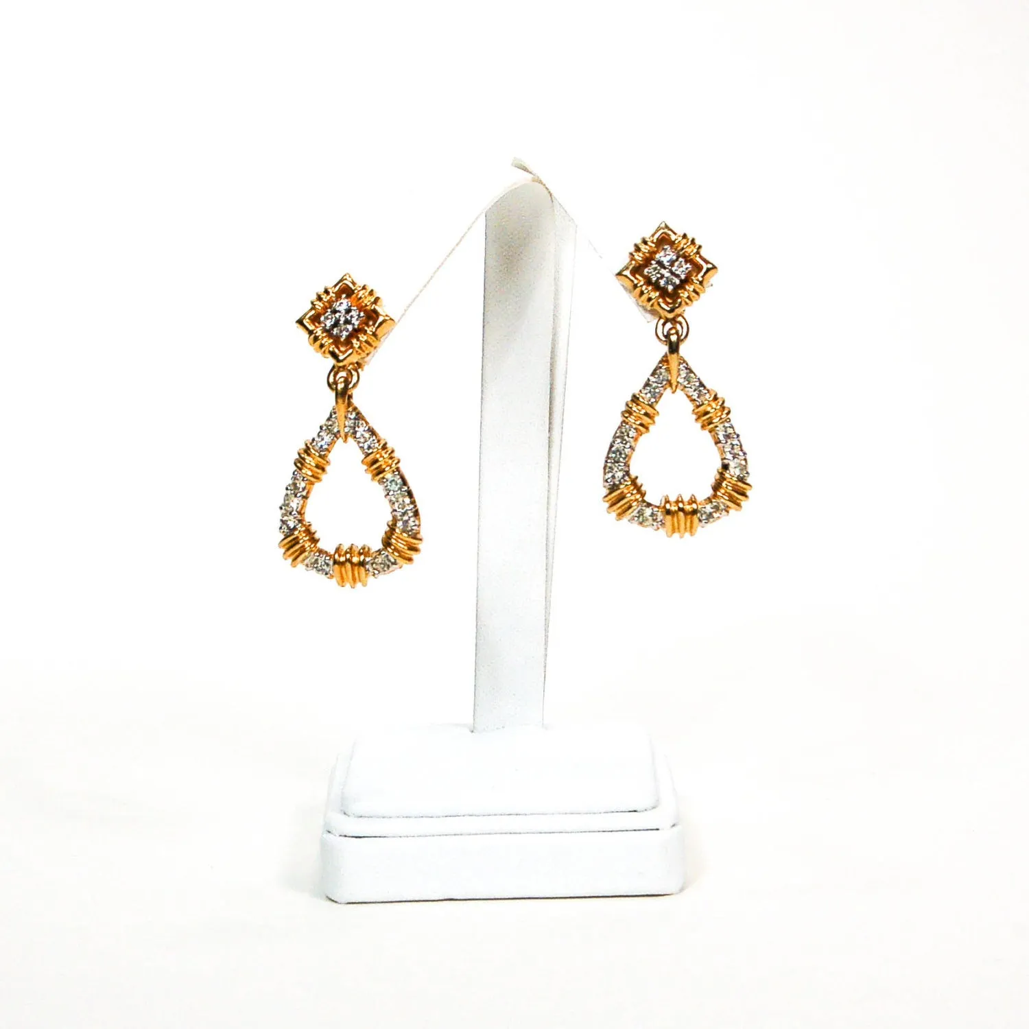 Door Knocker Style Rhinestone Earrings by Panetta