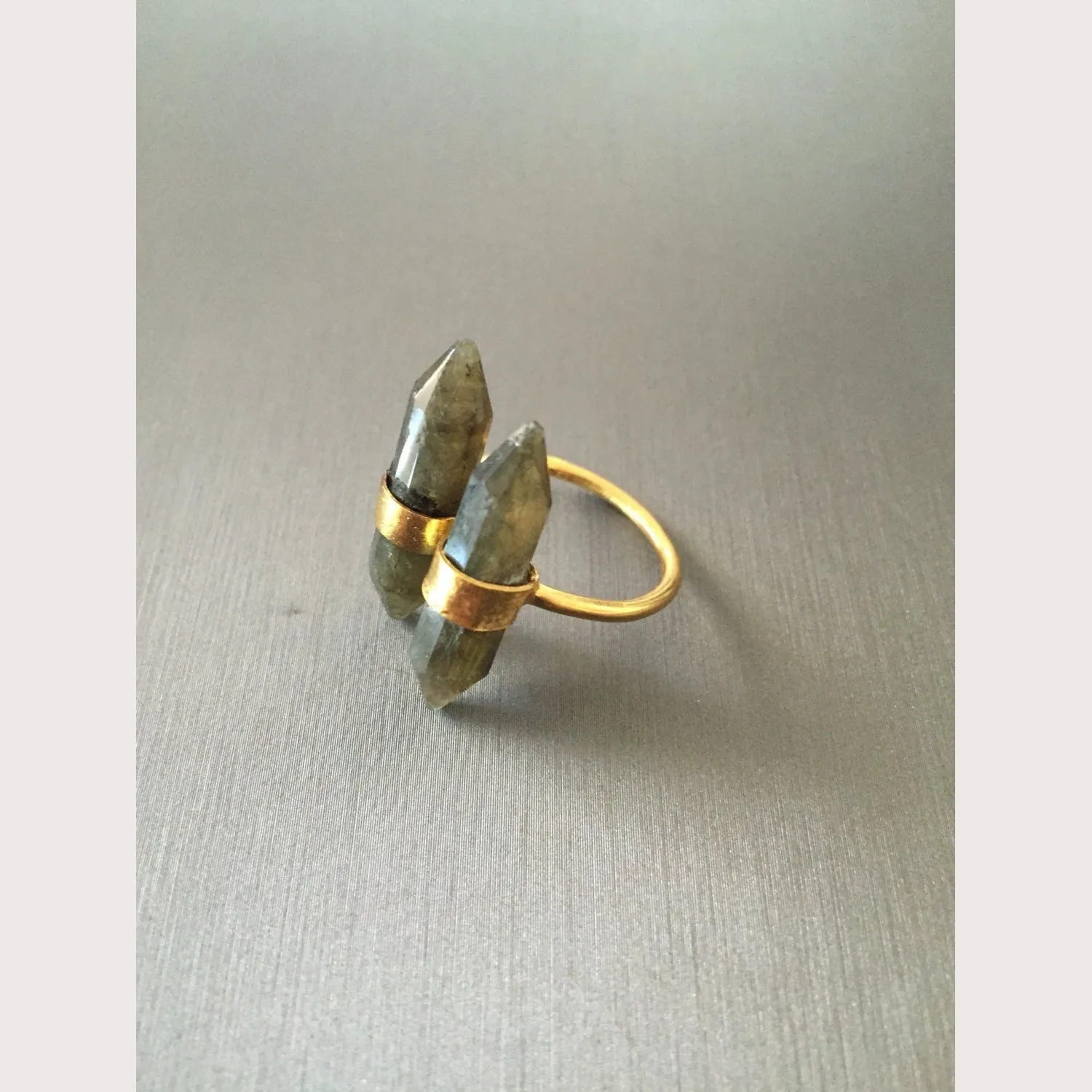 Double Crystal Gemstone Ring