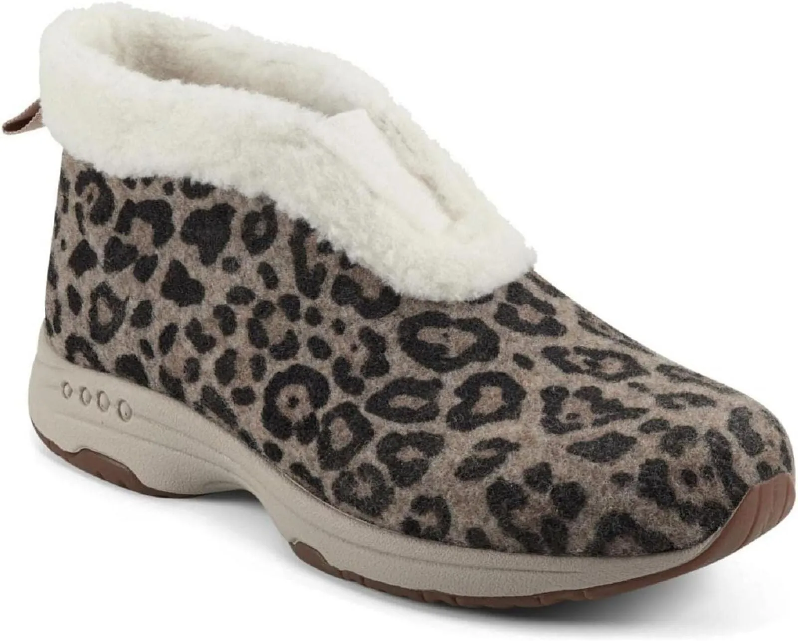 Easy Spirit Women's Treepose Faux Fur Lined Booties Leopard Brown 6.5M
