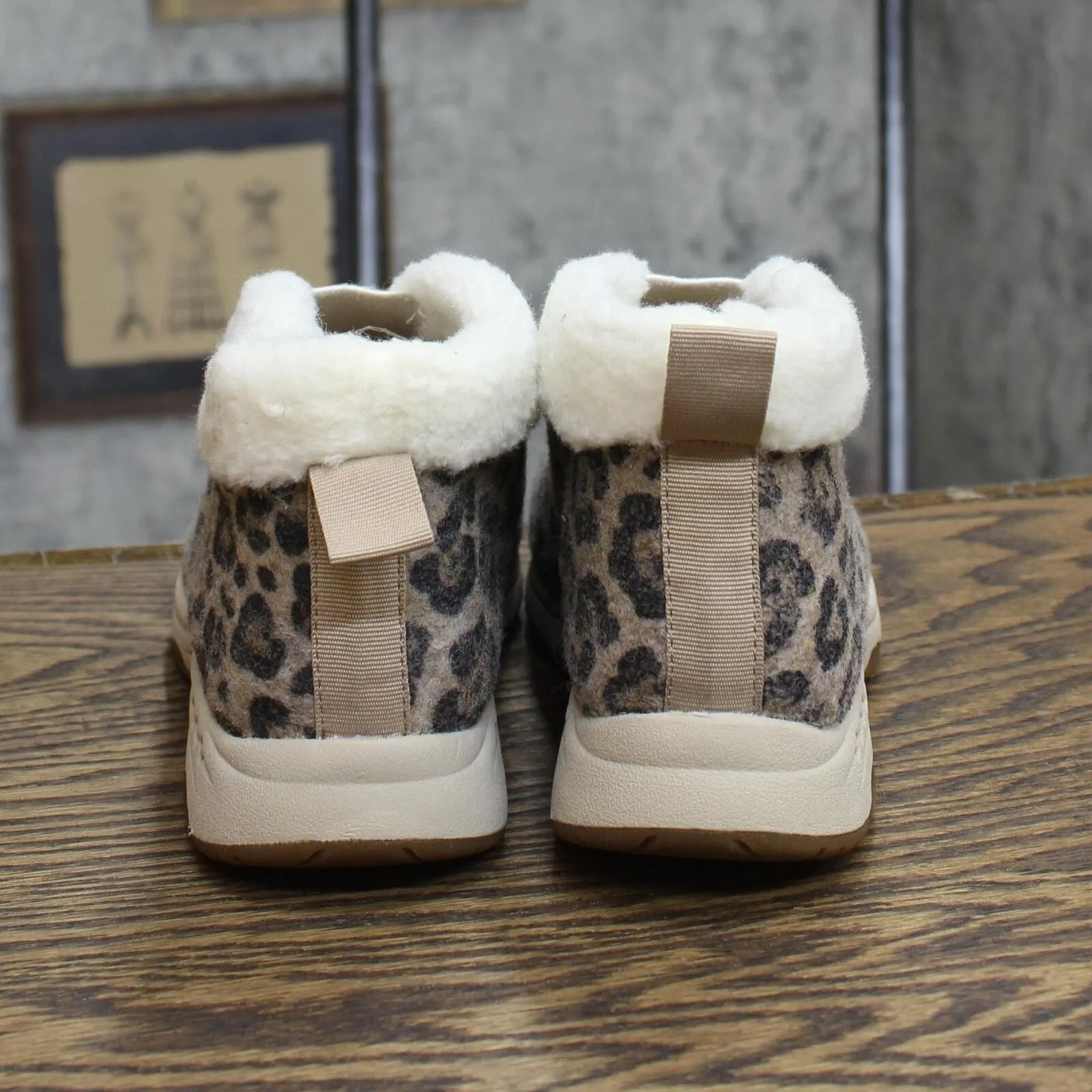 Easy Spirit Women's Treepose Faux Fur Lined Booties Leopard Brown 6.5M