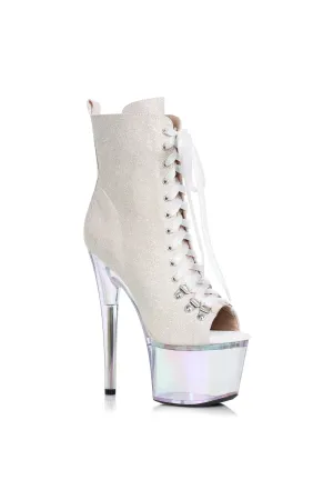 Ellie 709-AMY 7" Lace Up Bootie With Rainbow Tinted Platform