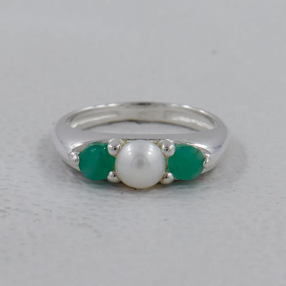 Emerald Gemstone Sterling Silver Rings