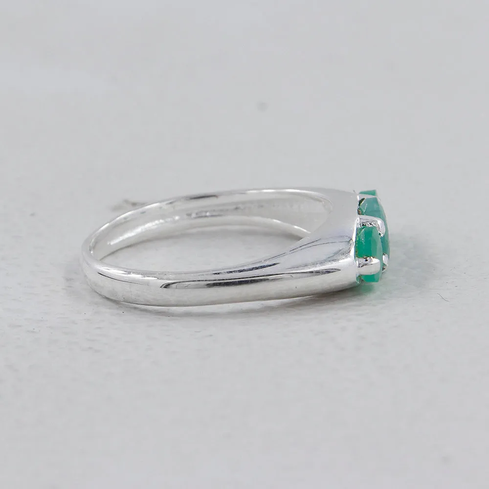 Emerald Gemstone Sterling Silver Rings