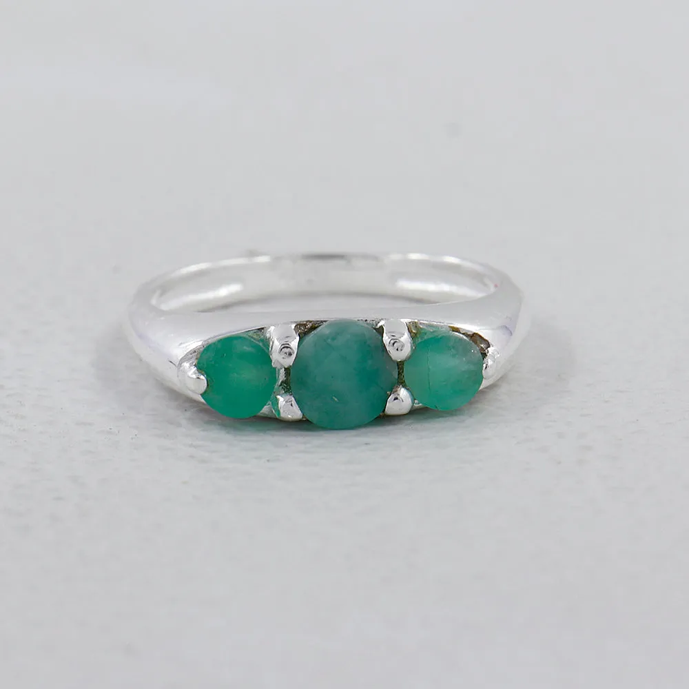 Emerald Gemstone Sterling Silver Rings