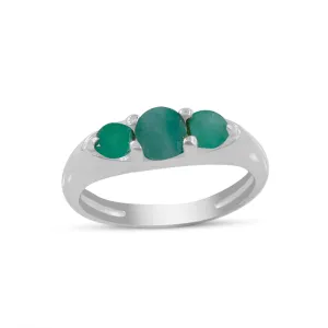 Emerald Gemstone Sterling Silver Rings