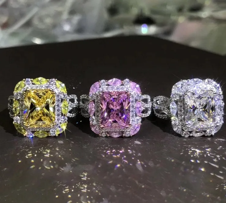 Emerald Ring | Big Womens Ring | Iced Out Ring | Engagement Ring Diamond | Big diamond ring | engagement rings | Big emerald Rings