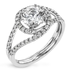 Engagement Ring in Platinum with Diamonds