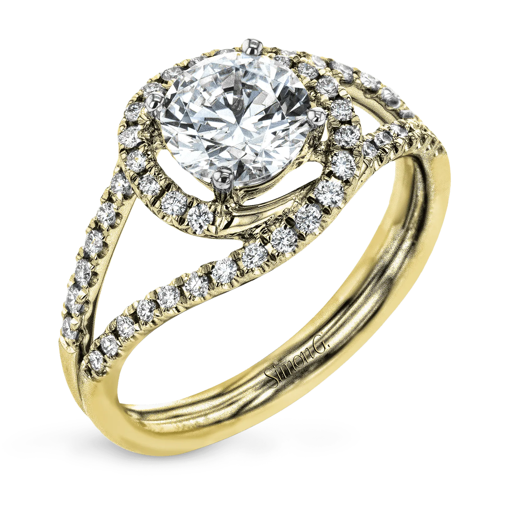 Engagement Ring in Platinum with Diamonds