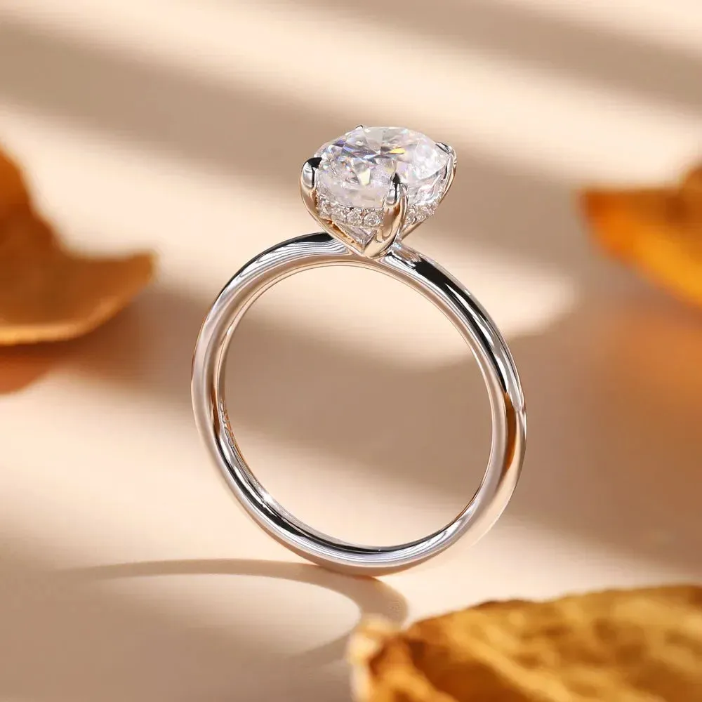 Engagement Rings for Women Moissanite Solitaire Ring