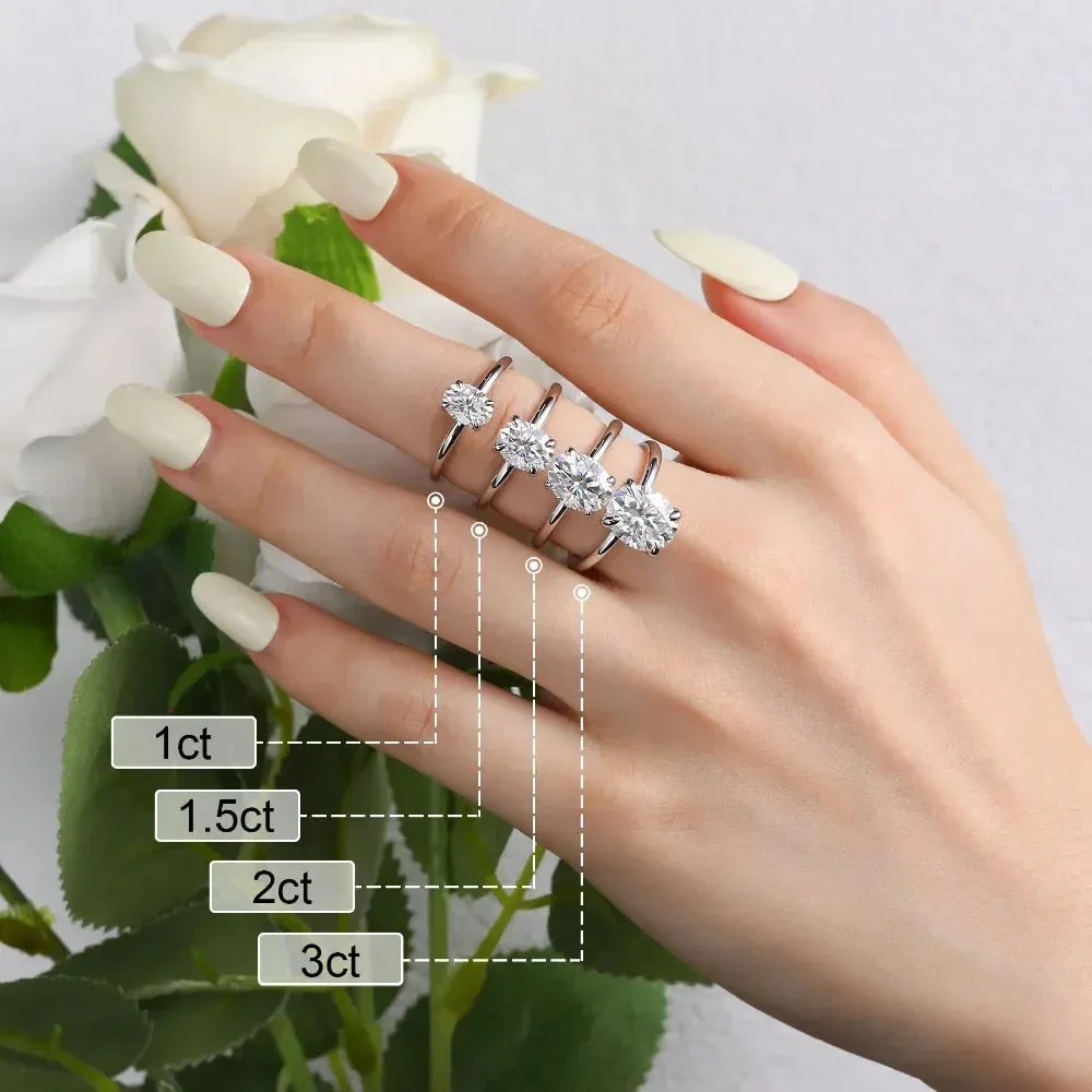 Engagement Rings for Women Moissanite Solitaire Ring