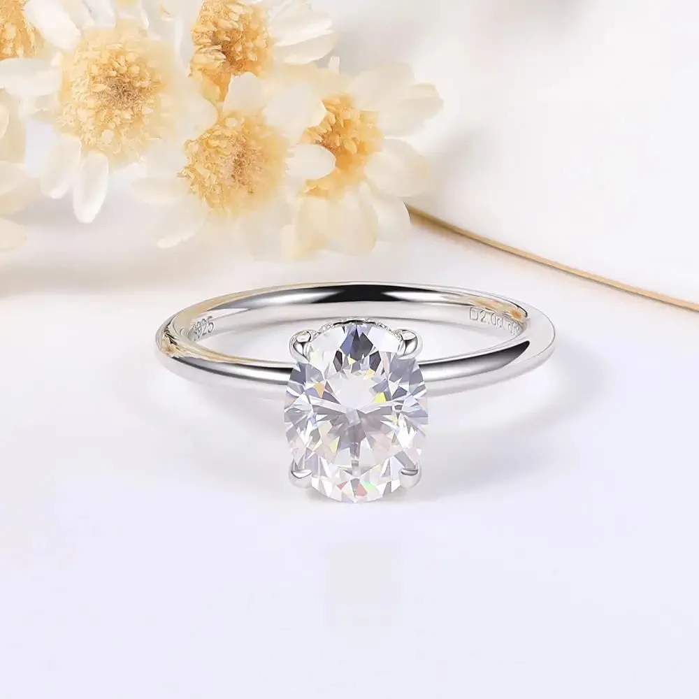 Engagement Rings for Women Moissanite Solitaire Ring