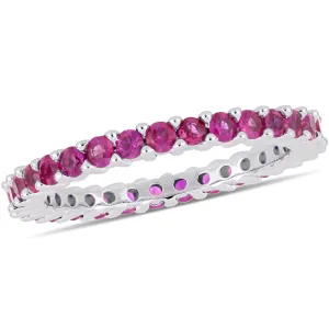 Eternity Ring 14K White Gold Pink Sapphire