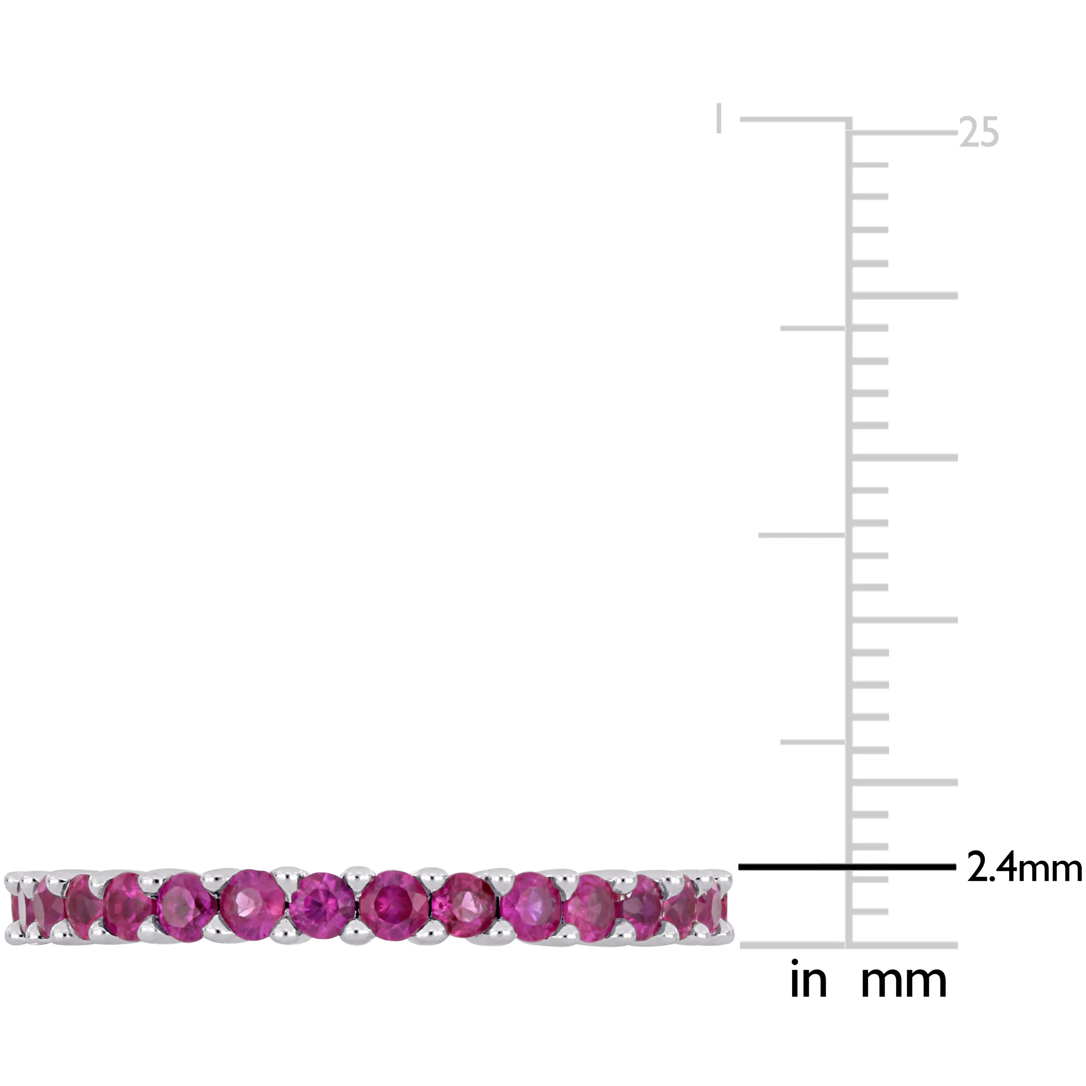 Eternity Ring 14K White Gold Pink Sapphire