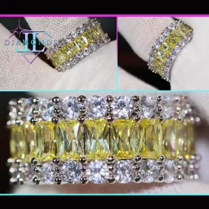 Eternity Ring | Yellow Diamond Ring | Yellow Diamond Engagement Rings | Canary Yellow Diamond Ring | Baguette Ring