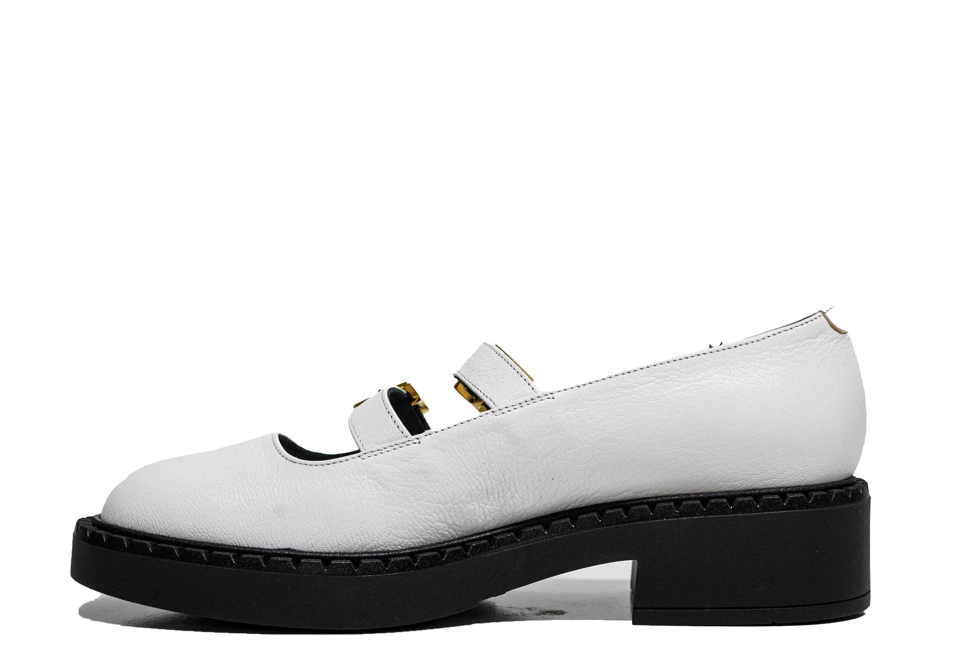 Fabio Rusconi Women’s White Leather Buckle Shoe F5934 30% off