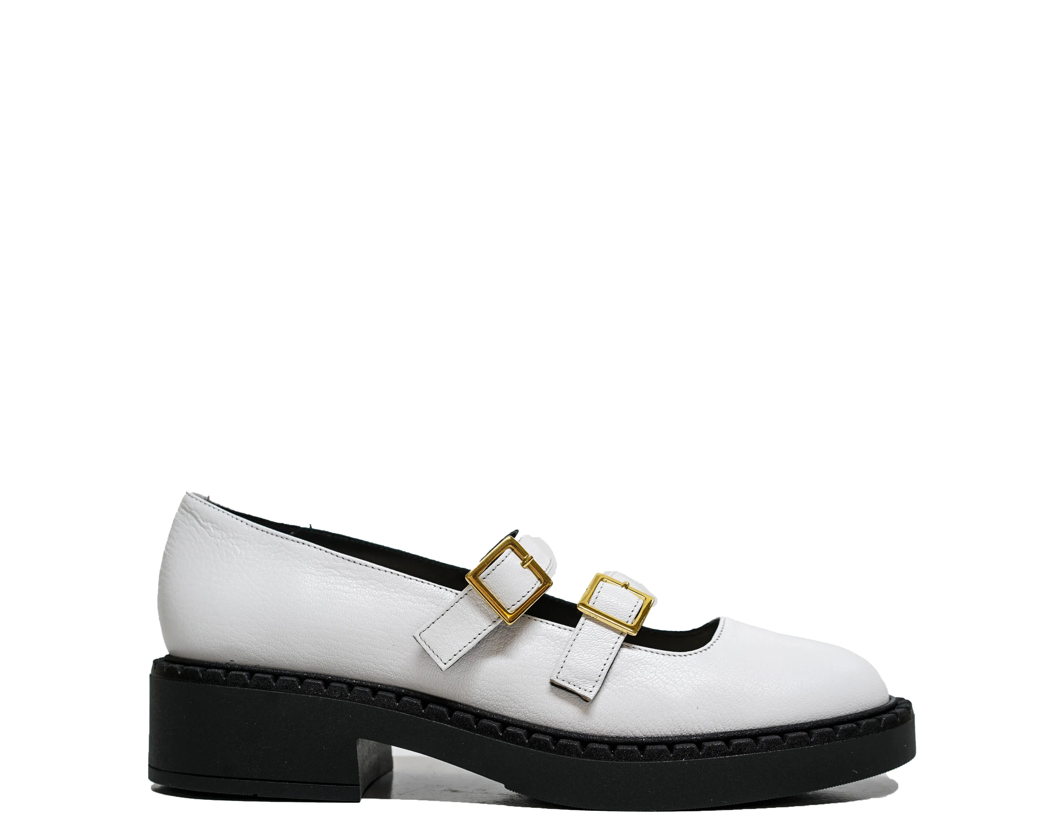 Fabio Rusconi Women’s White Leather Buckle Shoe F5934 30% off