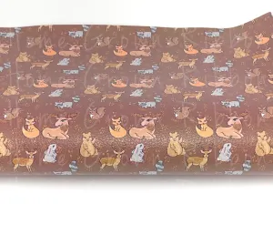 Fall Forest Animals Synthetic Leather Sheets