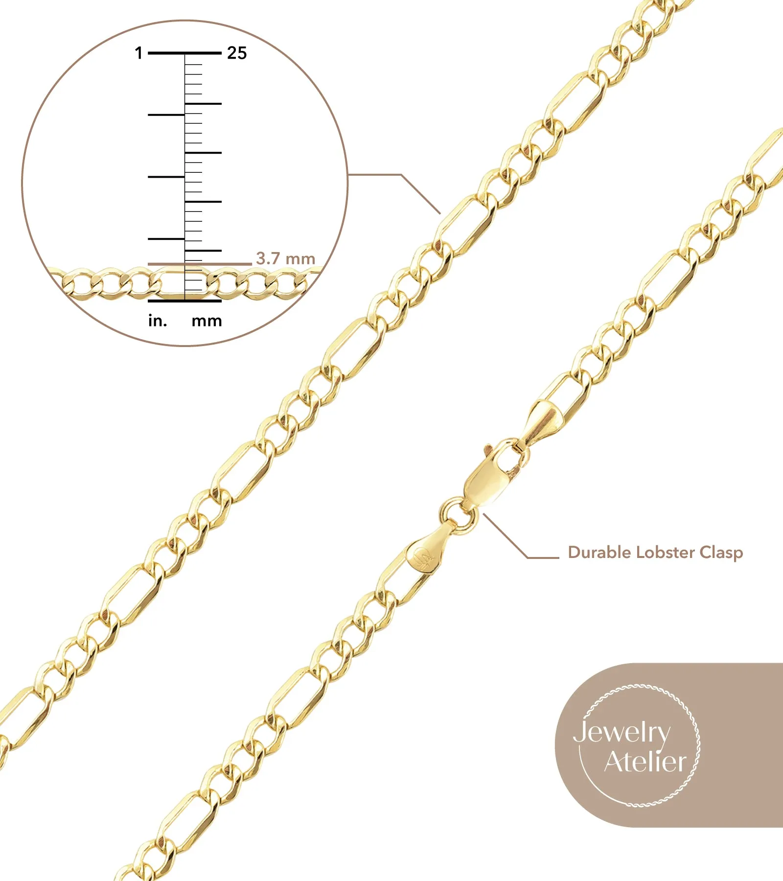 Figaro Chain Necklace (3.7mm)