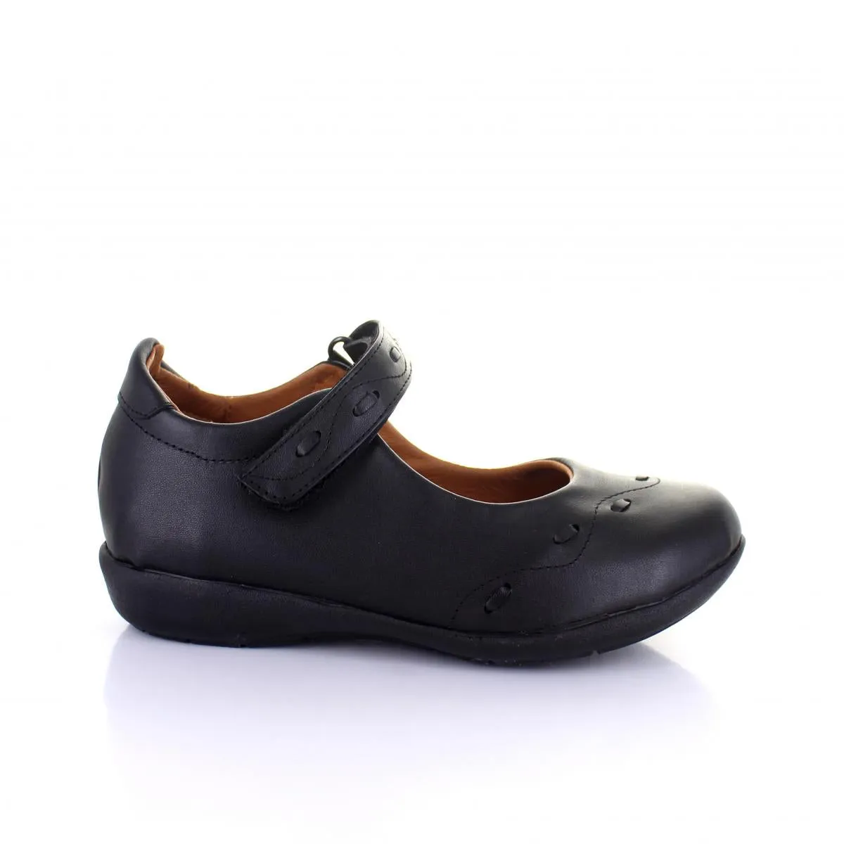 Flats Balerina Zapato Niña Escolar Con Velcro