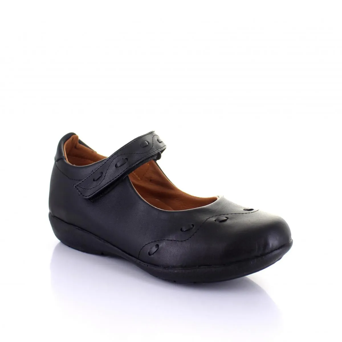 Flats Balerina Zapato Niña Escolar Con Velcro