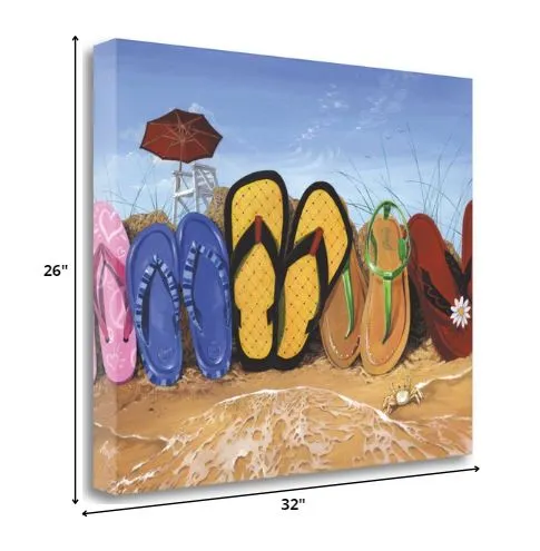 Flip Flops All Lined Up 3 Giclee Wrap Canvas Wall Art