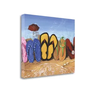 Flip Flops All Lined Up 3 Giclee Wrap Canvas Wall Art