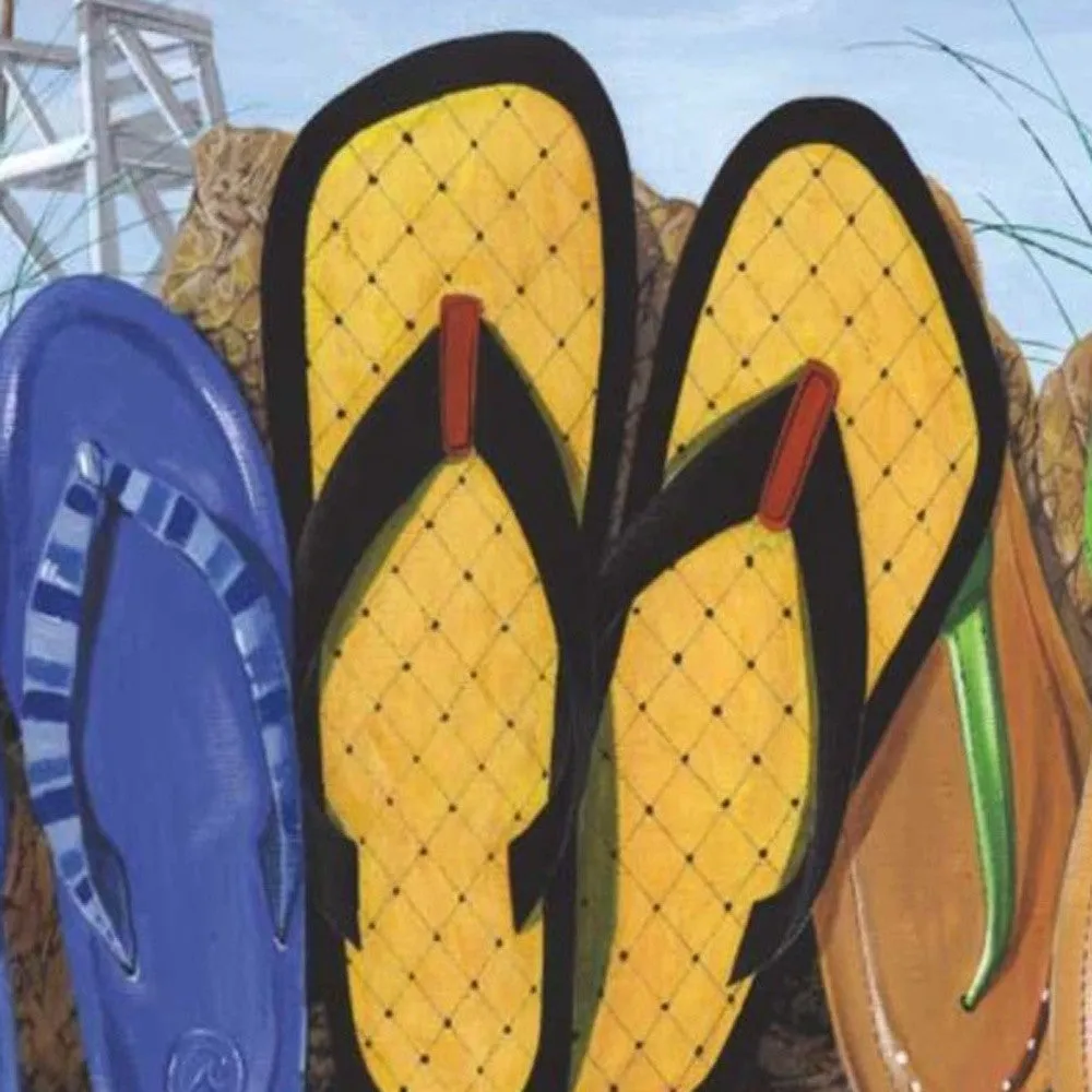 Flip Flops All Lined Up 3 Giclee Wrap Canvas Wall Art