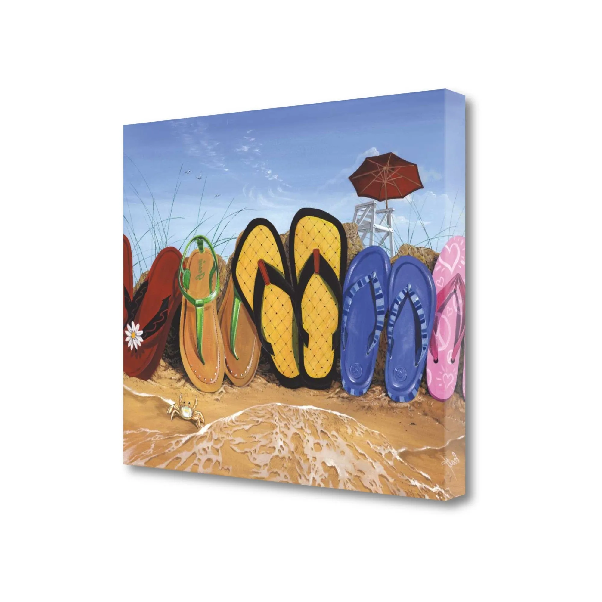 Flip Flops All Lined Up 3 Giclee Wrap Canvas Wall Art