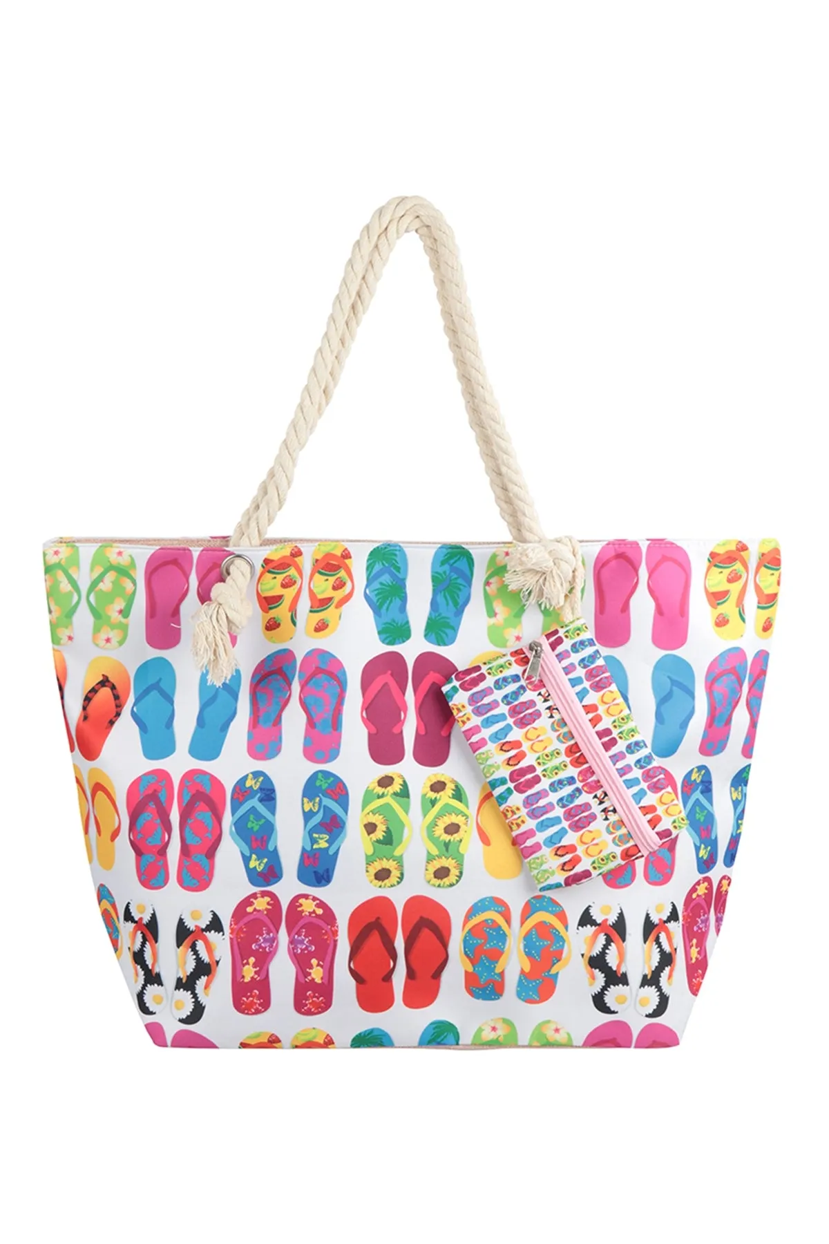 FLIP FLOPS PRINT SUMMER TOTE BAG WITH MATCHING WALLET