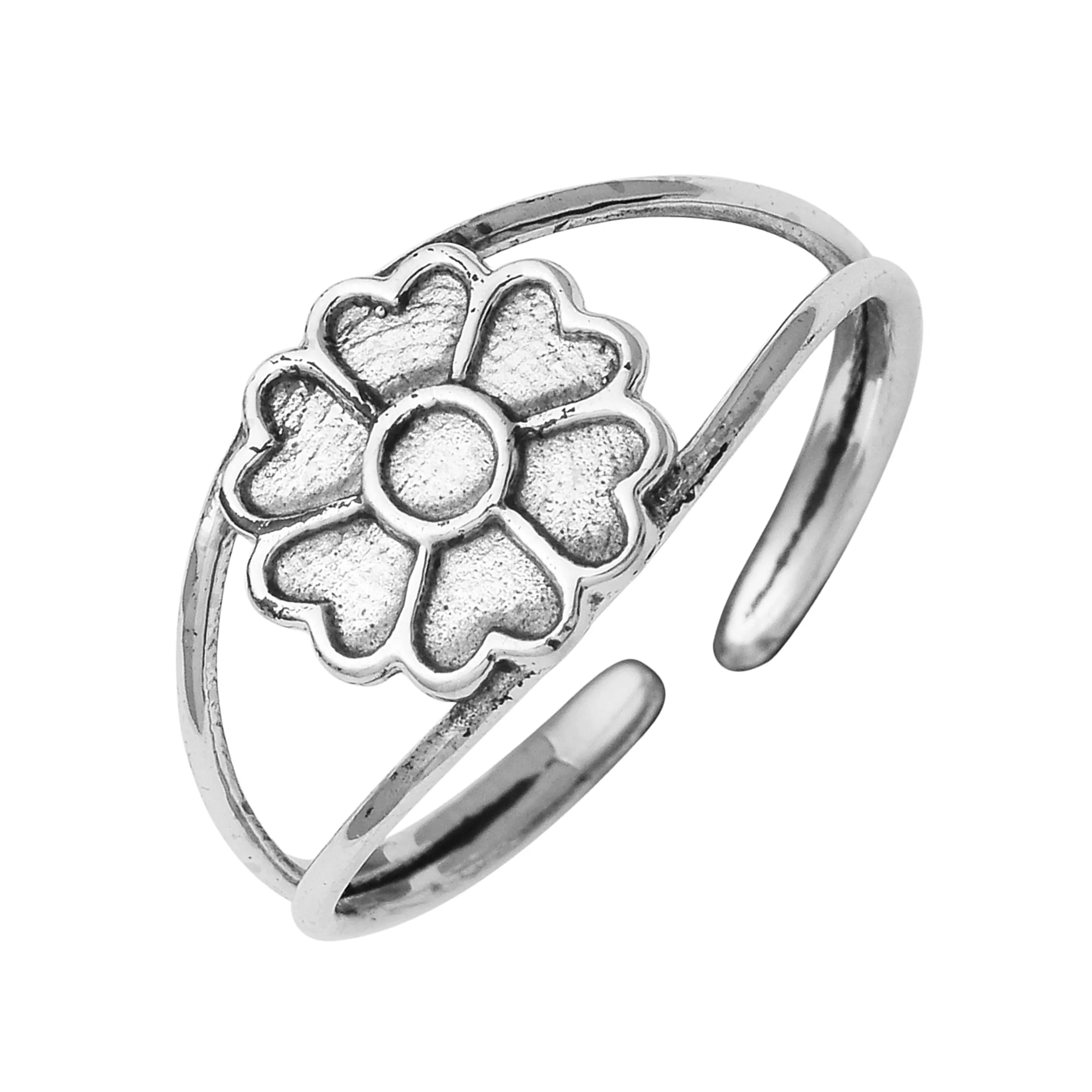 Floral Design Toe Ring For Women Solid 925 Sterling Silver Adjustable Toe Ring Gross Weight 2.40