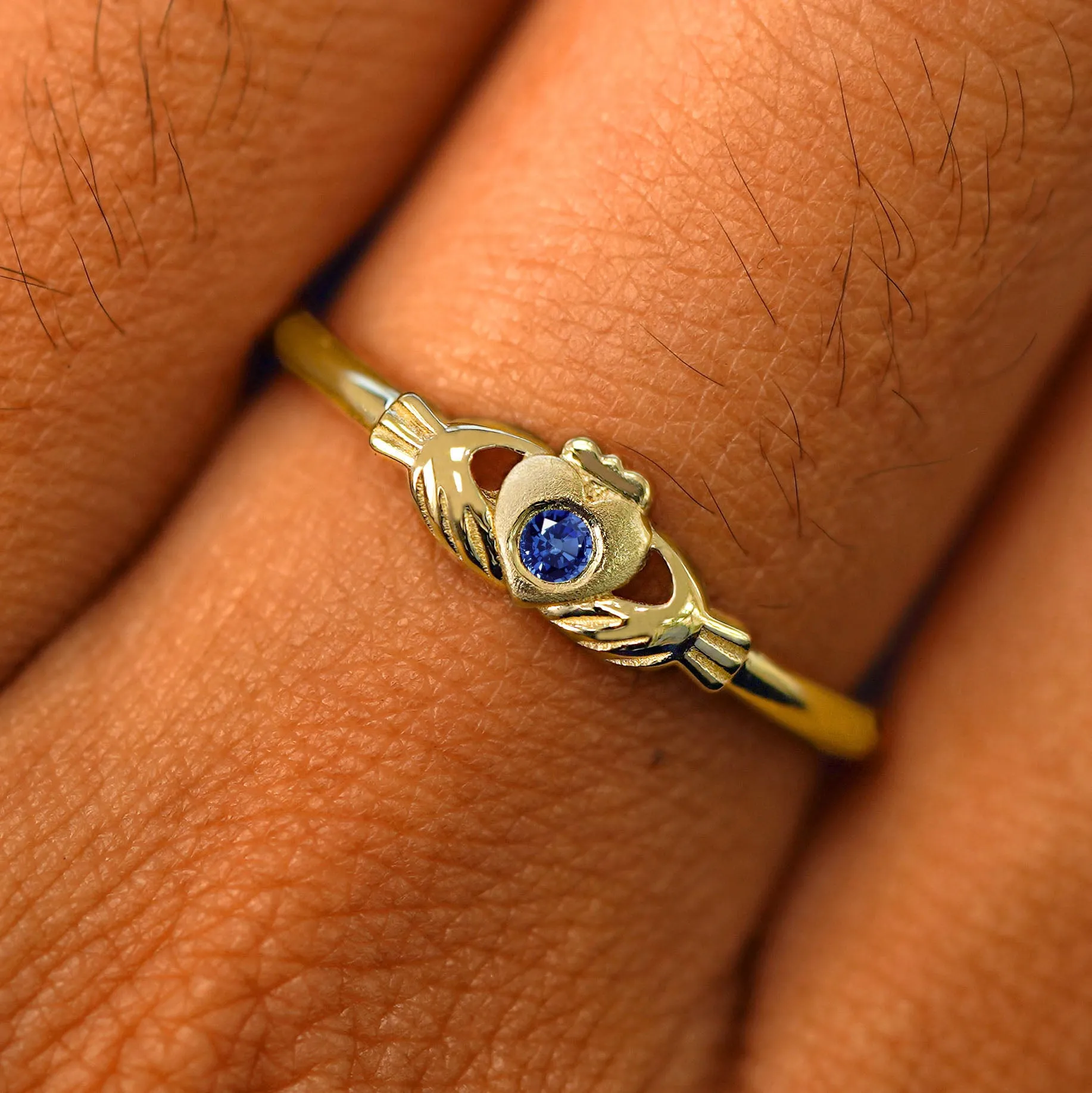 Gemstone Claddagh Ring