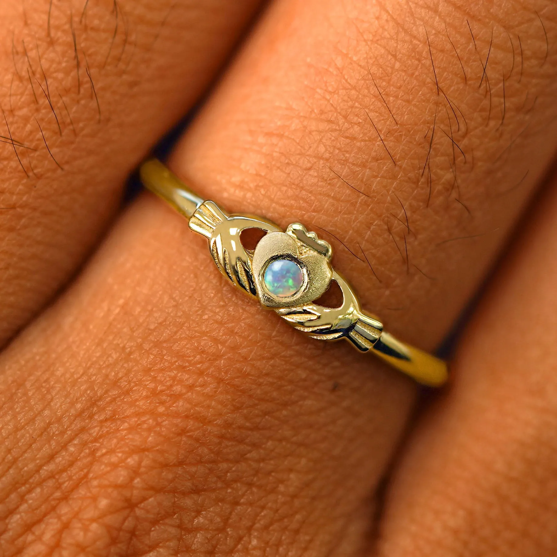 Gemstone Claddagh Ring