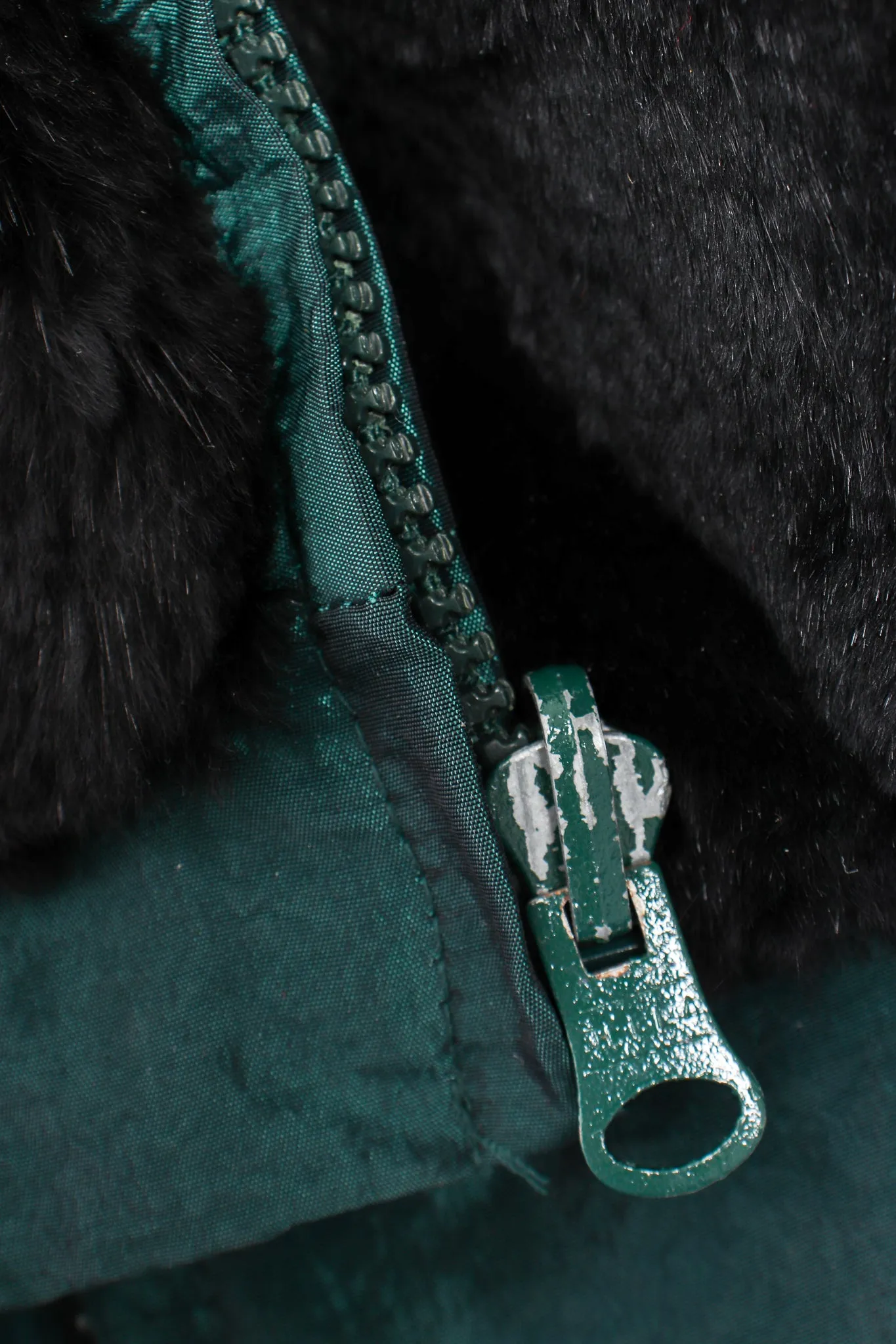 Geometric Fur Nylon Bomber