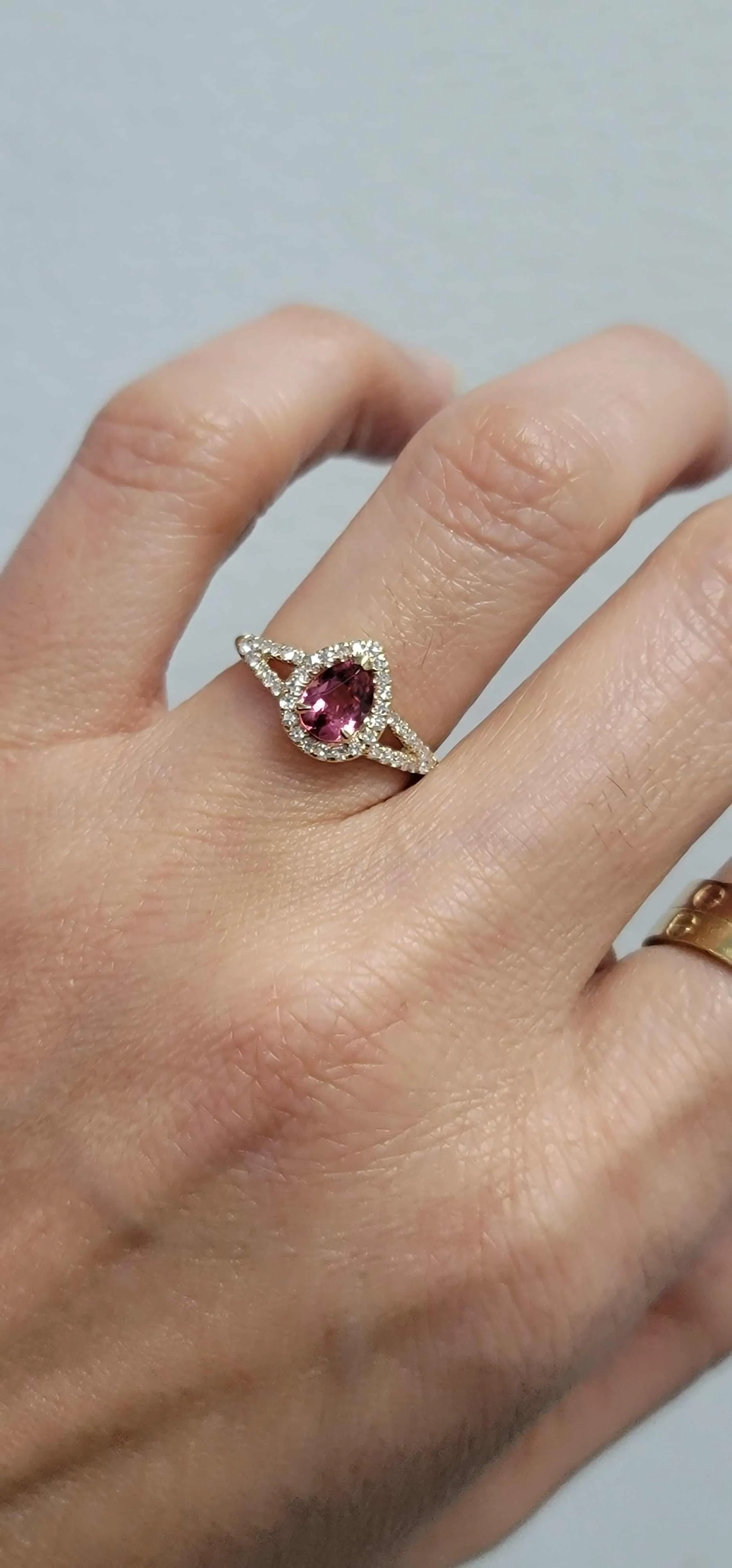 GiGi Alternative Engagement Ring with Pink Tourmaline
