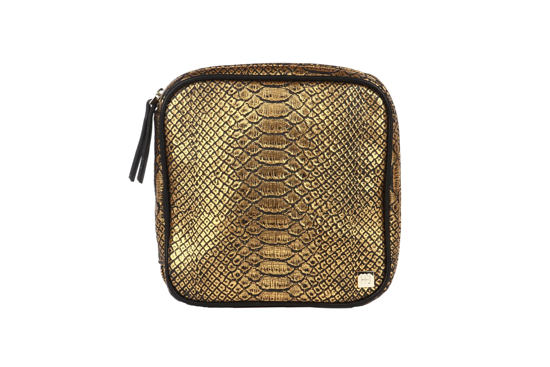 Gold Embossed Python Stella Jewelry Case