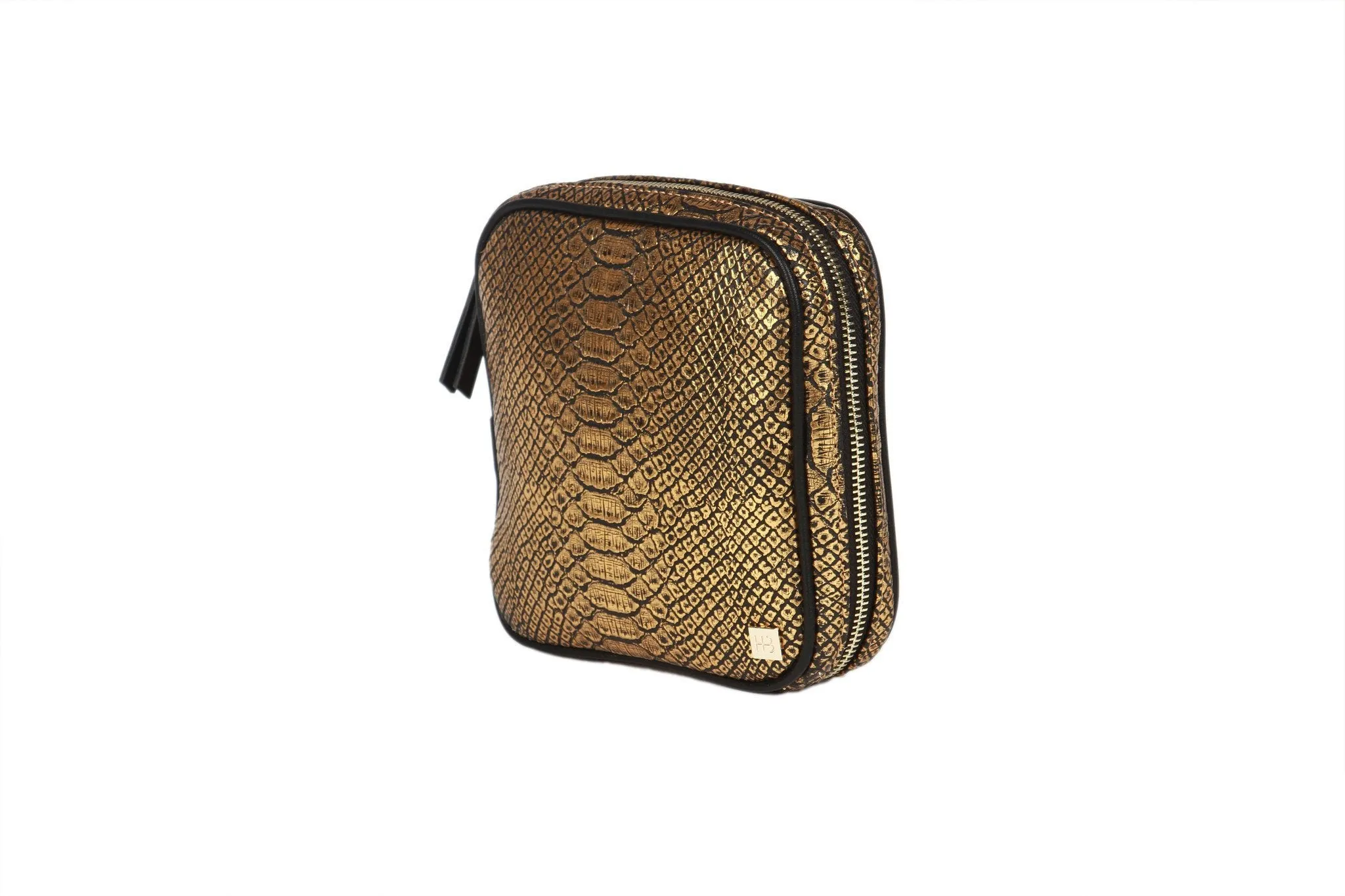 Gold Embossed Python Stella Jewelry Case
