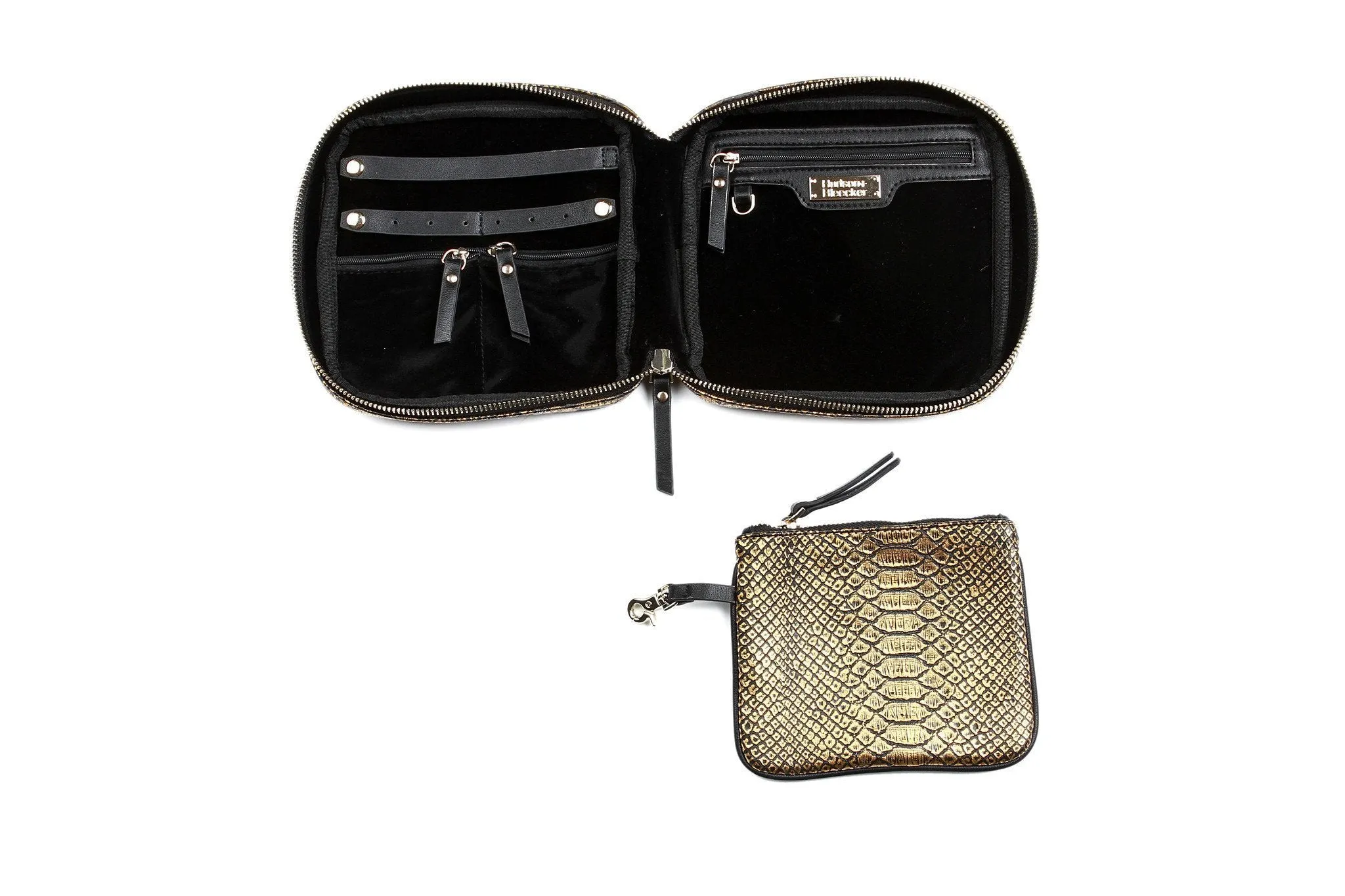 Gold Embossed Python Stella Jewelry Case