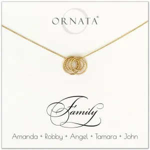 Gold Filled “Family of Five” Necklace | Two Adults & Three Children