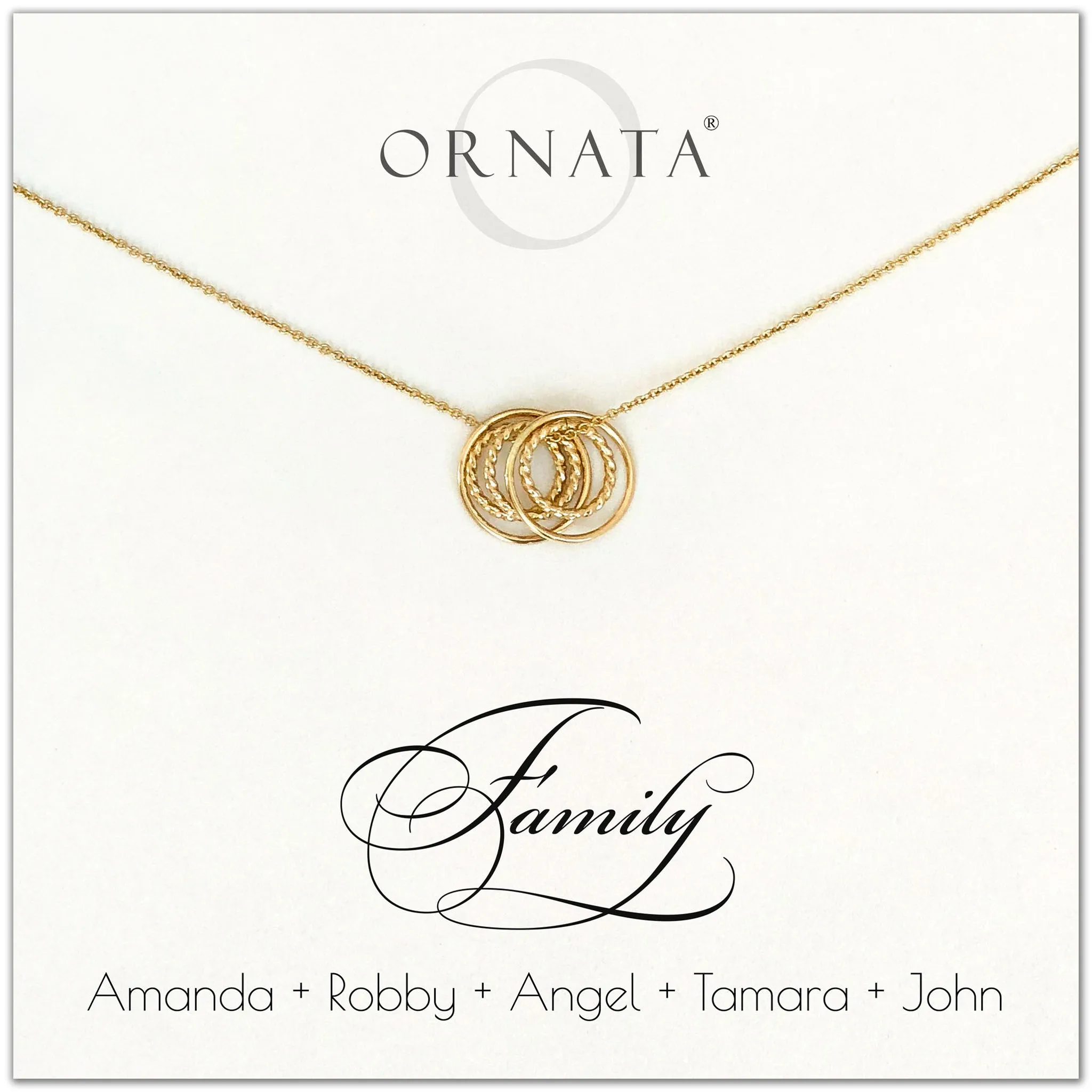Gold Filled “Family of Five” Necklace | Two Adults & Three Children