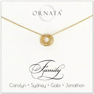 Gold Filled “Family of Four” Necklace | Two Adults & Two Children
