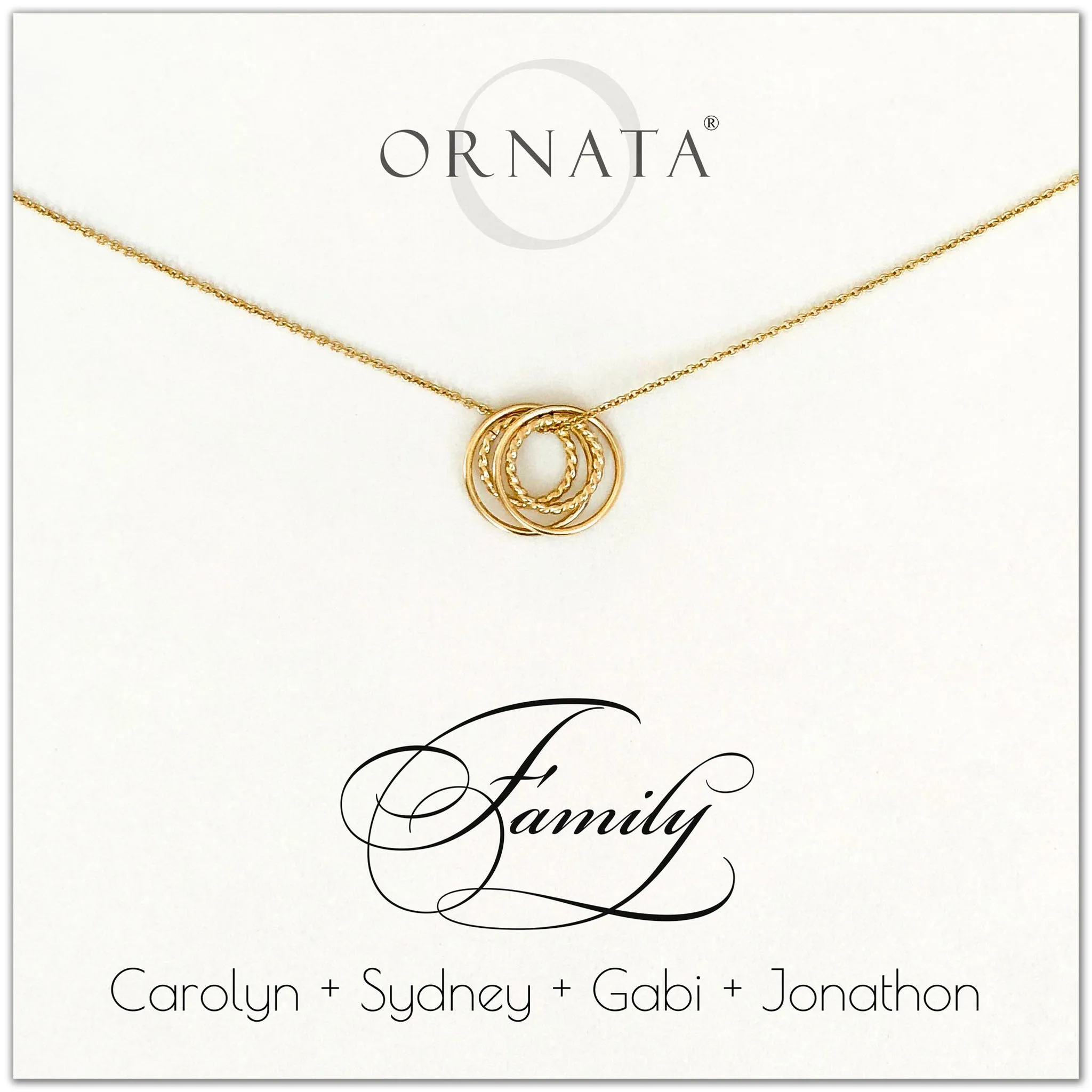Gold Filled “Family of Four” Necklace | Two Adults & Two Children
