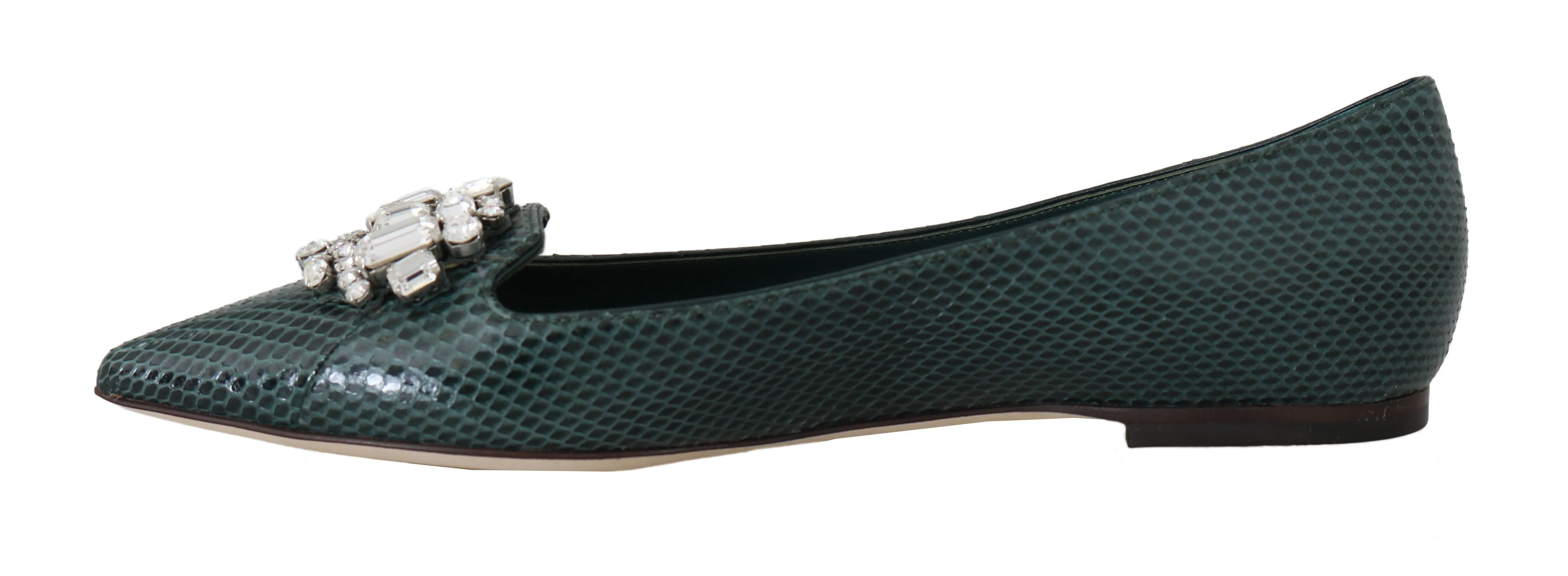 Green Snakeskin Ayers Crystal Loafers