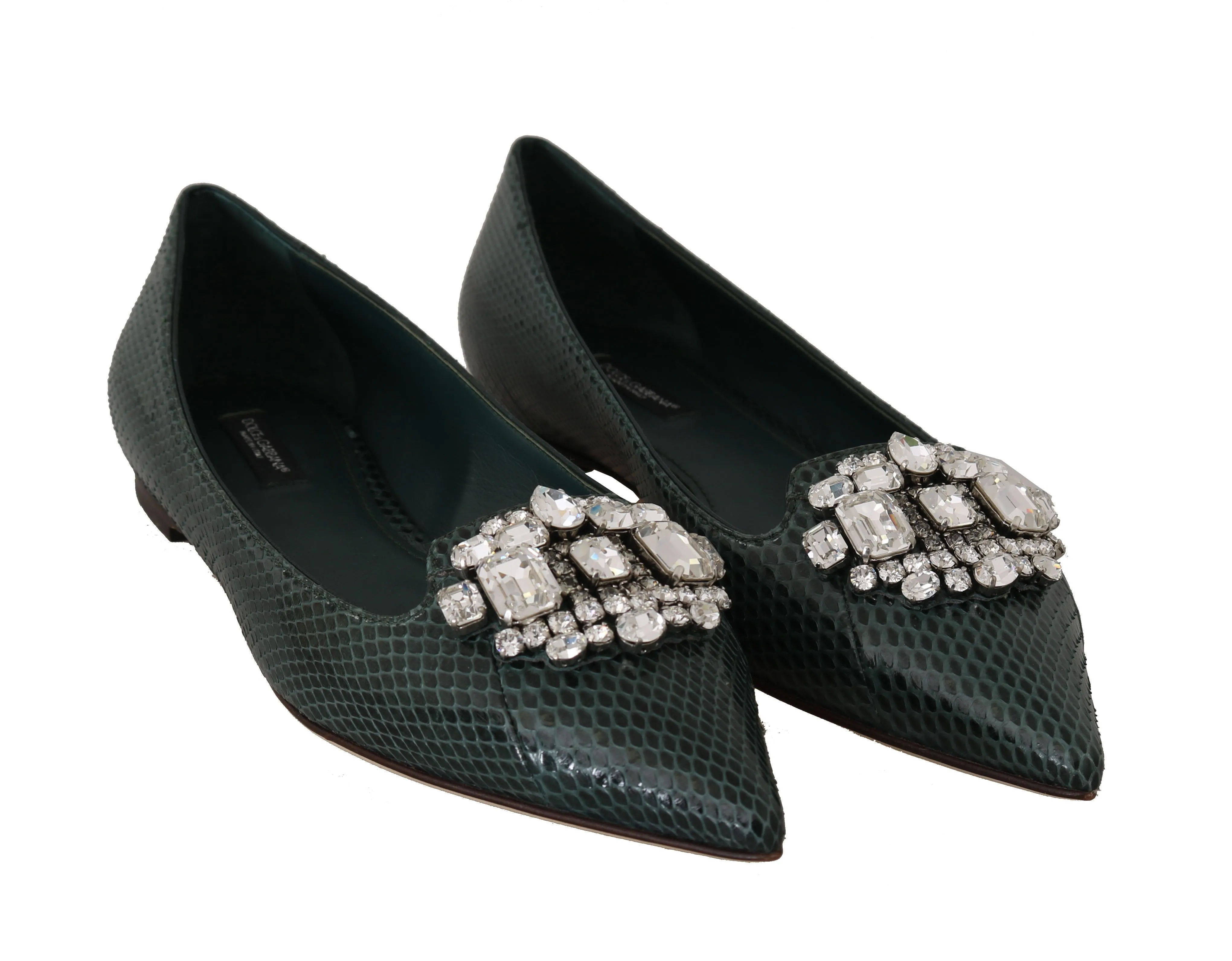 Green Snakeskin Ayers Crystal Loafers
