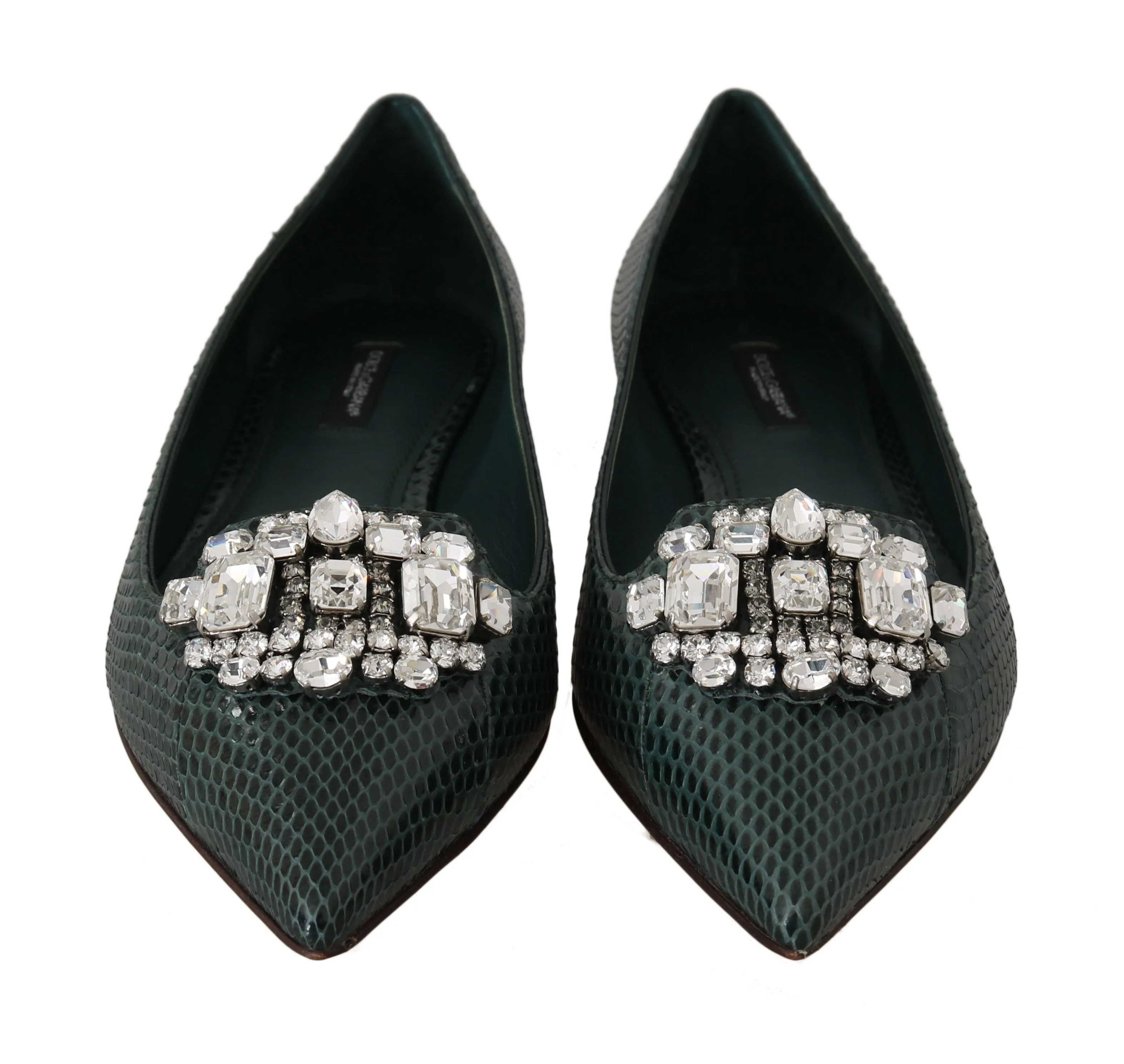 Green Snakeskin Ayers Crystal Loafers