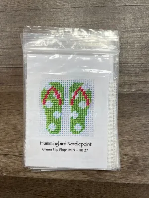 HB-27  - Mini - Green Flip Flops